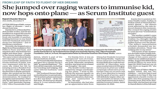 Himachal health worker jumped over raging waters to immunise kid, now hops onto plane — as Serum Institute guest